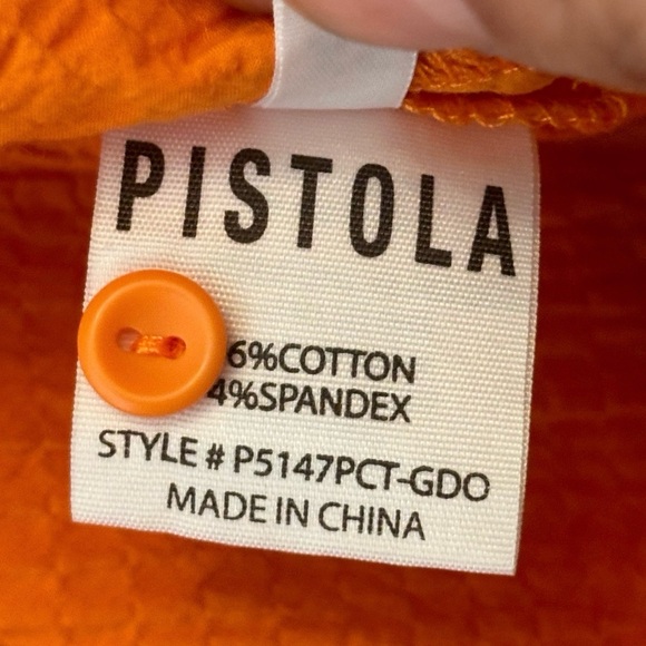 Pistola – Adriana Orange Textured Muscle Cotton Crop Top – Extra Small XS - Picture 11 of 11